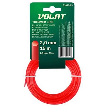 Изображение товара Леска Волат 51010-03 2 мм х 15 м шестигранное сечение для триммера