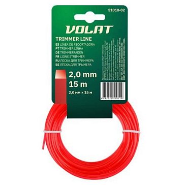 Изображение товара Леска для триммера Волат 51010-02, 2 мм х 15 м, квадратное сечение, нейлон, Беларусь