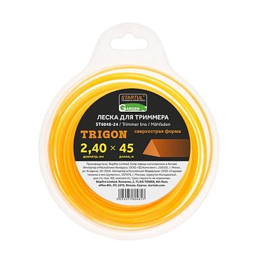 Изображение товара Леска для триммера Startul GARDEN ST6048-24, 2.4 мм х 45 м, треугольное сечение