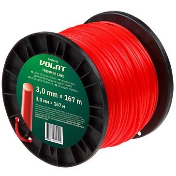 Изображение товара Леска для триммера Волат 53040-01, 3 мм х 167 м, высокая износостойкость
