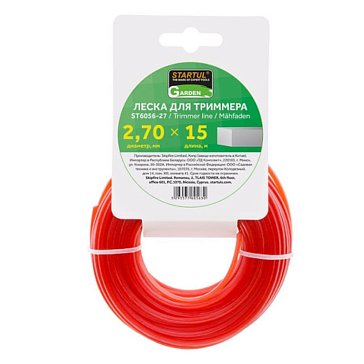 Изображение товара Леска Startul GARDEN ST6056-27 2.7 мм х 15 м квадратное сечение для триммера