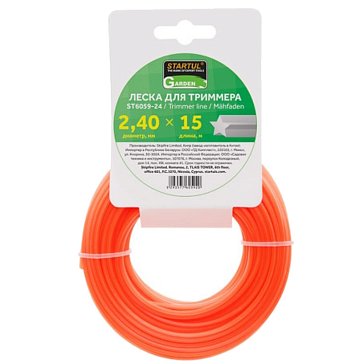 Изображение товара Леска Startul GARDEN ST6059-24, ф 2.4 мм х 15 м, "звездочка" 