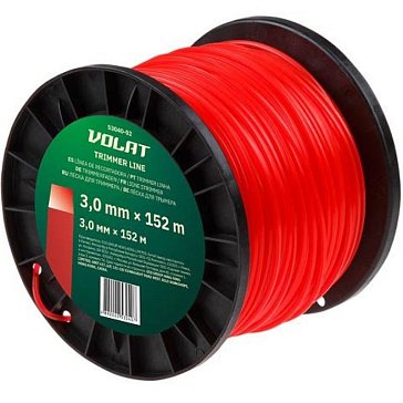 Изображение товара Леска Волат 53040-02 для триммера, 3 мм х 152 м, квадратное сечение, белорусское качество