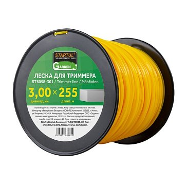 Изображение товара Леска Startul GARDEN ST6058-301 3 мм х 255 м квадратная для триммера