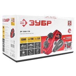 Электрорубанок Зубр ЗР-1300-110 (выборка четверти 15 мм, возможность подключения к пылесосу)
