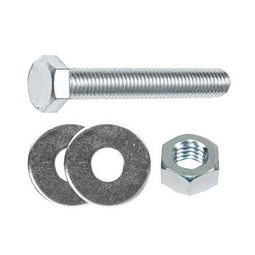 Изображение товара Болт Starfix SMK1-82924-6, М6х70мм, шестигранный, с гайкой и шайбами, 6 шт. в зип-локе