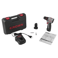 Аккумуляторная дрель-шуруповерт Crown CT21129HMX-2 BMC, 12В, 2*2,0Ач, кейс