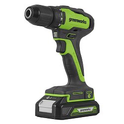 Дрель-шуруповерт аккумуляторная Greenworks 3704007UA, 24В, в комплекте с АКБ 24В 2Ач и ЗУ