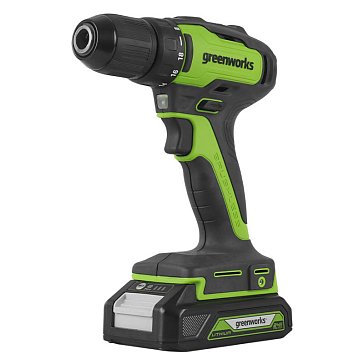 Изображение товара Дрель-шуруповерт аккумуляторная Greenworks 3704007UA, 24В, в комплекте с АКБ 24В 2Ач и ЗУ