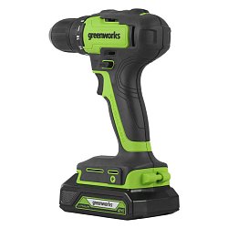 Дрель-шуруповерт аккумуляторная Greenworks 3704007UA, 24В, в комплекте с АКБ 24В 2Ач и ЗУ