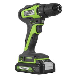 Дрель-шуруповерт аккумуляторная Greenworks 3704007UA, 24В, в комплекте с АКБ 24В 2Ач и ЗУ