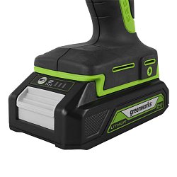 Дрель-шуруповерт аккумуляторная Greenworks 3704007UA, 24В, в комплекте с АКБ 24В 2Ач и ЗУ
