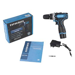 Дрель-шуруповёрт аккумуляторная  Favourite ДАБ 1201, Li-ion, 12 В, 1х2 Ач, коробка