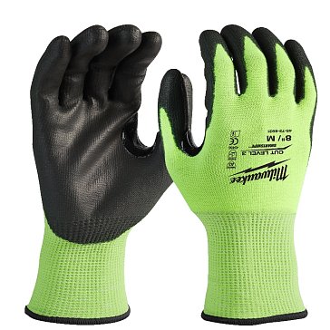 Изображение товара Перчатки защитные Milwaukee Hi-Vis Cut level (Хай Виз Кат Левел) 3/C 4932479721, 7/S