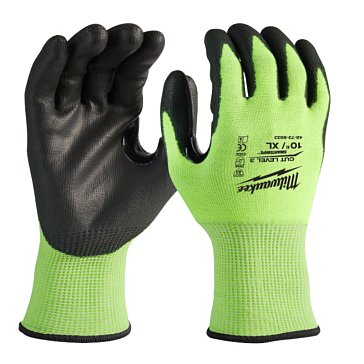 Изображение товара Перчатки защитные Milwaukee Hi-Vis Cut level (Хай Виз Кат Левел) 4932478133, 3/C, 10/XL