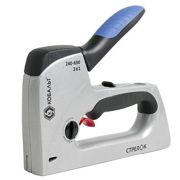 Изображение товара Механический степлер 3 в 1 Кобальт СТРЕЛОК 240-690 для скоб и гвоздей