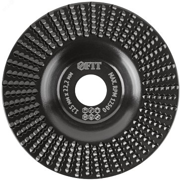 Изображение товара Диск обдирочный по дереву Fit 39528, плоский, посадочный диаметр 22,2 мм, 125 мм, средняя насечка