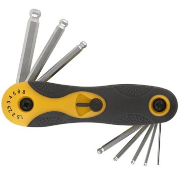 Изображение товара Ключи шестигранные с шаром Fit 64183, CrV, 8 шт. (1,5-8 мм) складные