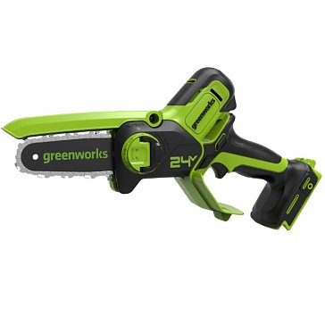 Изображение товара Цепная мини пила аккумуляторная Greenworks GD24CSMNX 24V 2008707UB, 15см, бесщеточная, c 1хАКБ 4Ач и ЗУ 
