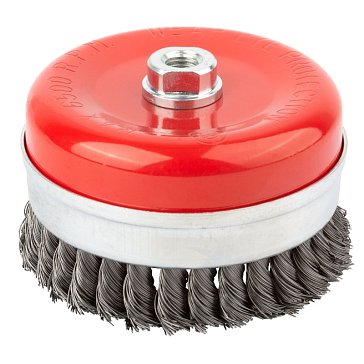 Изображение товара Корщетка-чашка Fit Профи 39512, гайка М14, стальная витая проволока с бандажом, 125 мм