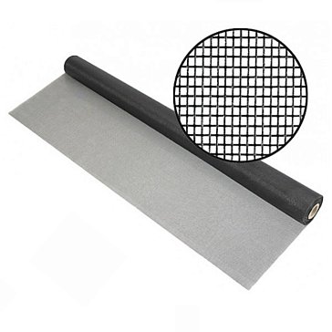 Изображение товара Сетка москитная Fit 77517, черная, ячейка 1х1 мм, плотность 120 г/м2, 1,2х30 м, рулон 36 кв.м