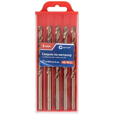 Изображение товара Сверло по металлу Cutop Profi 48-70-5, с кобальтом 5%, 7x109 мм, 5 штук 