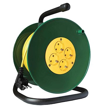 Изображение товара Удлинитель силовой СОЮЗ 83198 на катушке 4 гнезда 50 м 3500 Вт заземление