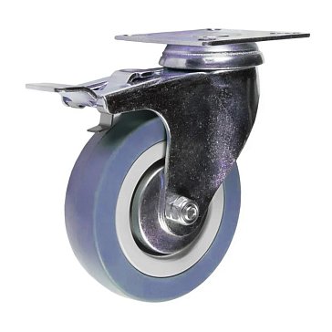 Изображение товара TOR SCvb 92 1027150 колесо поворотное с тормозом 75 мм синяя резина