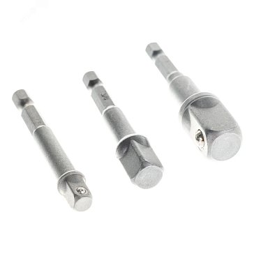 Изображение товара Набор адаптеров под головки с хвостовика U-типа под биты Fit 57953, 3 шт., CrV сталь