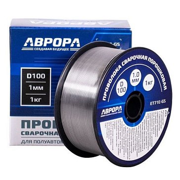 Изображение товара Проволока сварочная Аврора 39779, порошковая, E71T-GS, d.1.0 мм, 1.0кг, D100 NO GAS