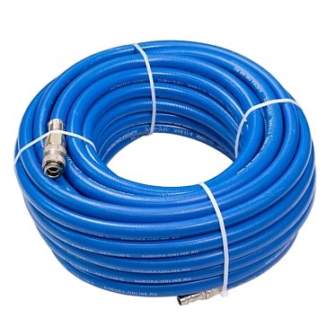 Изображение товара Шланг воздушный Aurora 35458 NBR 10x16мм 20м с быстросъемами синий