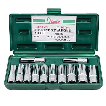 Изображение товара Комплект 12-гранных головок Hans 4602-2MB, 10-22 мм, 12 предметов