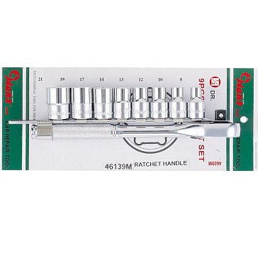 Изображение товара Комплект 6 гранных головок с трещоткой на 1/2 Hans 46139