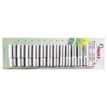 Изображение товара Комплект длинных 6-гранных головок Hans 4602MD, 10-22 мм, 12 предметов