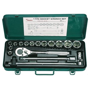 Изображение товара Комплект 6-гранных головок Hans 4618M, 17 предметов, 10-32 мм