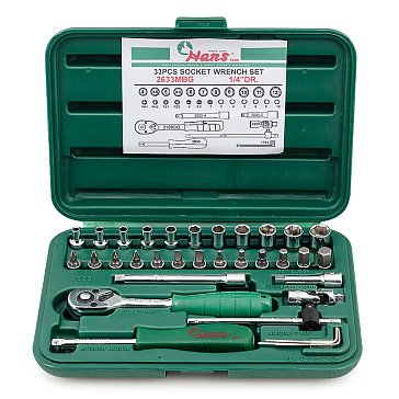 Изображение товара Набор инструментальный Hans 2633MBG, 1/4", 33 предмета