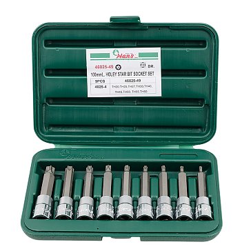 Изображение товара Набор торцевых вставок Hans 46025-49, 9 предметов, 1/2", TORX
