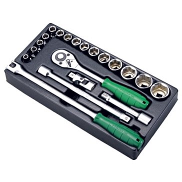 Изображение товара Набор головок 20 шт Hans TT-16F с торцевыми головками и трещоткой