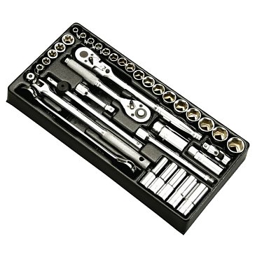 Изображение товара Ложемент Hans TT-38, головки, аксессуары, 3/8", 38 шт.