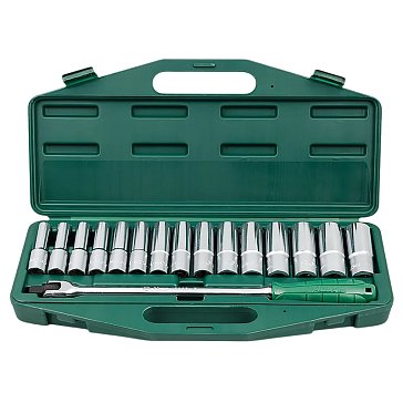 Изображение товара Набор торцевых головок удлиненных Hans 4615MG, 1/2", 10-24мм, 16 шт 