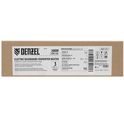 Конвектор электрический Denzel ATRIC-300 98135, плинтусный, 230 В, черный, 300 Вт, ТЭН