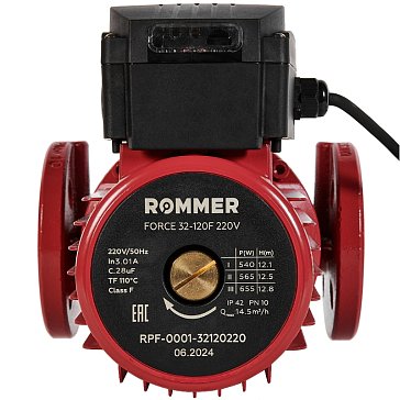 Изображение товара Насос циркуляционный Rommer RPF-0001-32120220, фланцевый, FORCE , трехскоростной, 32-120F, 220V