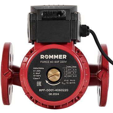 Изображение товара Циркуляционный фланцевый насос Rommer RPF-0001-4060220 FORCE 260 Вт