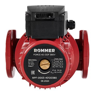 Изображение товара Циркуляционный насос Rommer FORCE RPF-0003-40120380 для дома, фланцевый, трехскоростной, 40-120F, 3