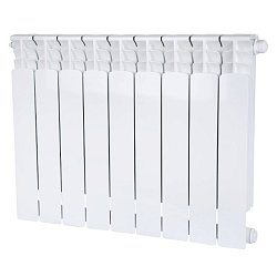 Радиатор Stout Space 500 SRB-0320-050009, 9 секций, биметаллический, нижнее правое подключение, RAL9016