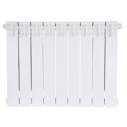 Радиатор Stout Space 500 SRB-0320-050009, 9 секций, биметаллический, нижнее правое подключение, RAL9016