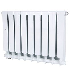 Радиатор Stout Space 500 SRB-0320-050009, 9 секций, биметаллический, нижнее правое подключение, RAL9016