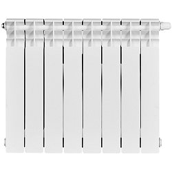 Радиатор Stout TITAN VENTIL 500 SRB-3320-050008, 8 секций, биметаллический, нижнее правое подключение (белый RAL 9016)