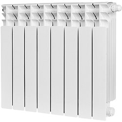 Радиатор Stout TITAN VENTIL 500 SRB-3320-050008, 8 секций, биметаллический, нижнее правое подключение (белый RAL 9016)