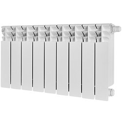 Радиатор Stout TITAN VENTIL 350 SRB-3320-035009, 9 секций, биметаллический, нижнее правое подключение, белый RAL 9016